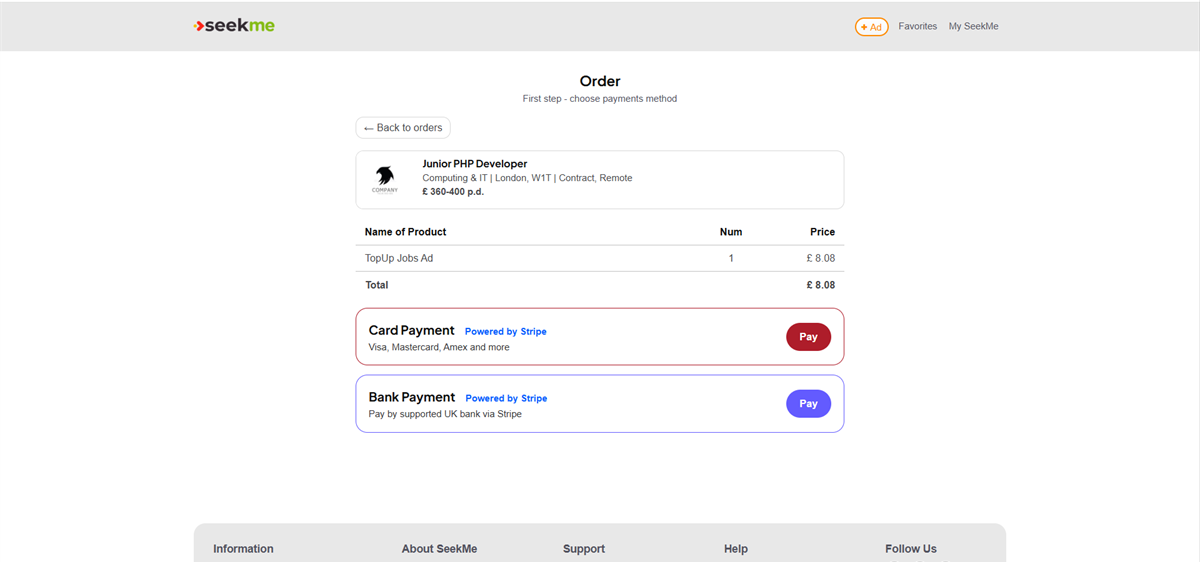 Desktop top-up order detail with summary and price
